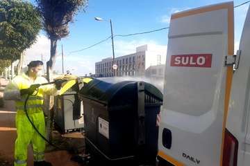 Labores de limpieza y desinfección en barrios de Telde (Foto TA)